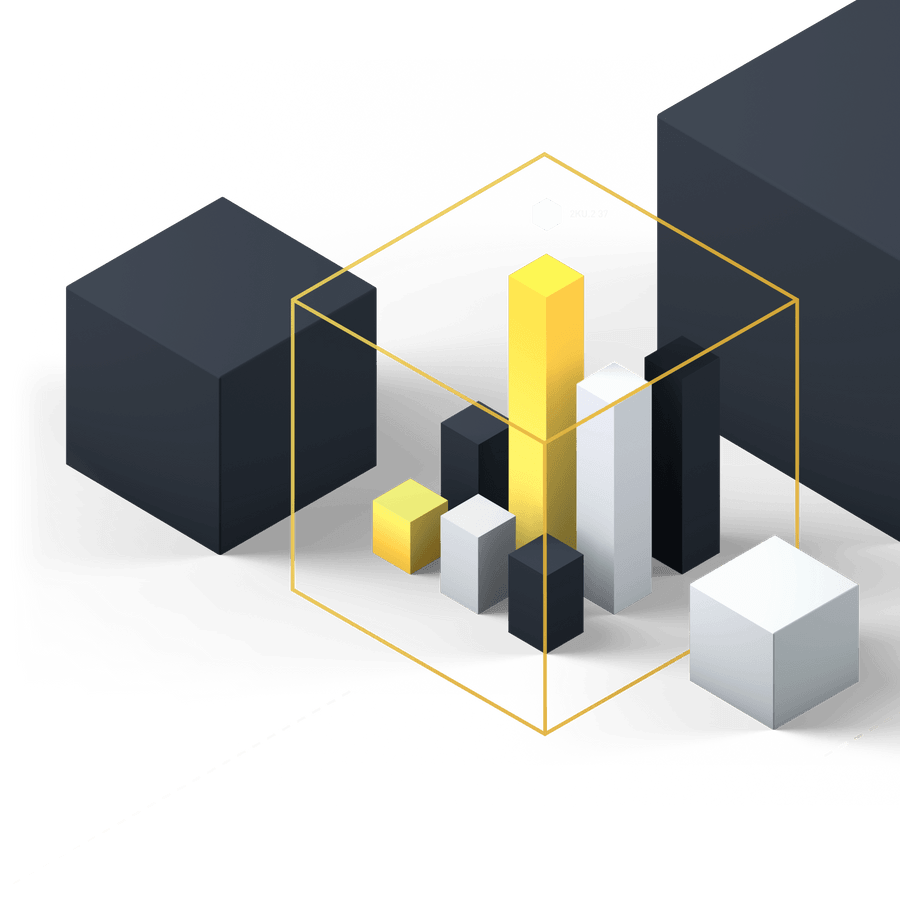 3d geometric cubes flying around